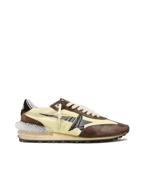 running marathon nylon upper suede toe and spur leather heel Golden Goose | GMF00684.F008623.20396LIME YELL/BROWN/BLACK